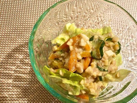 保育園人気メニュー✨栄養満点の納豆サラダ